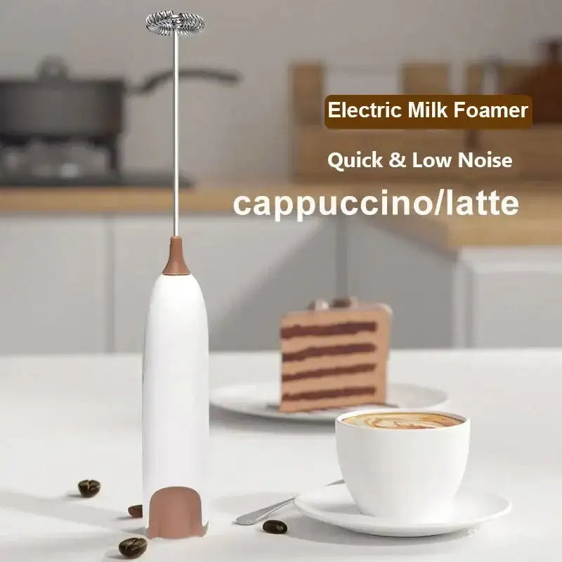 Espumador de leche eléctrico portátil, miniespumador de leche, máquina para hacer espuma de café, capuchino, crema, batidor, batidor de huevos espumoso, accesorio de cocina