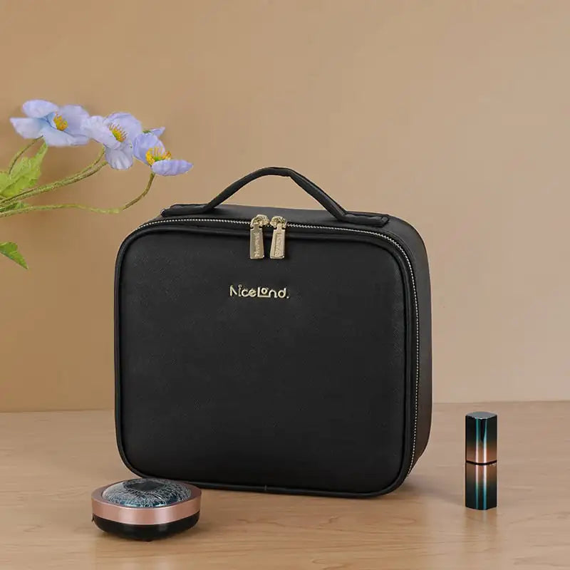 Bolsa de maquillaje de viaje con espejo de pantalla completa