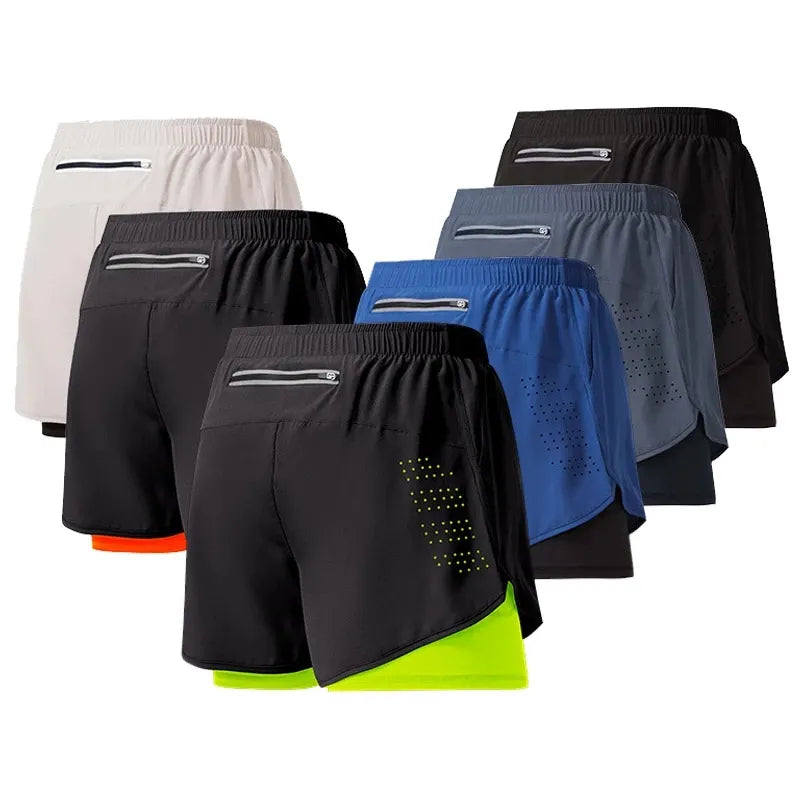 Pantalones cortos de secado rápido para correr para hombre