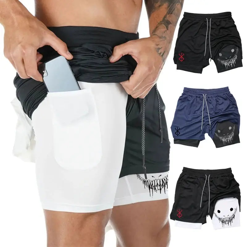 Men's 2 In 1 Running Shorts