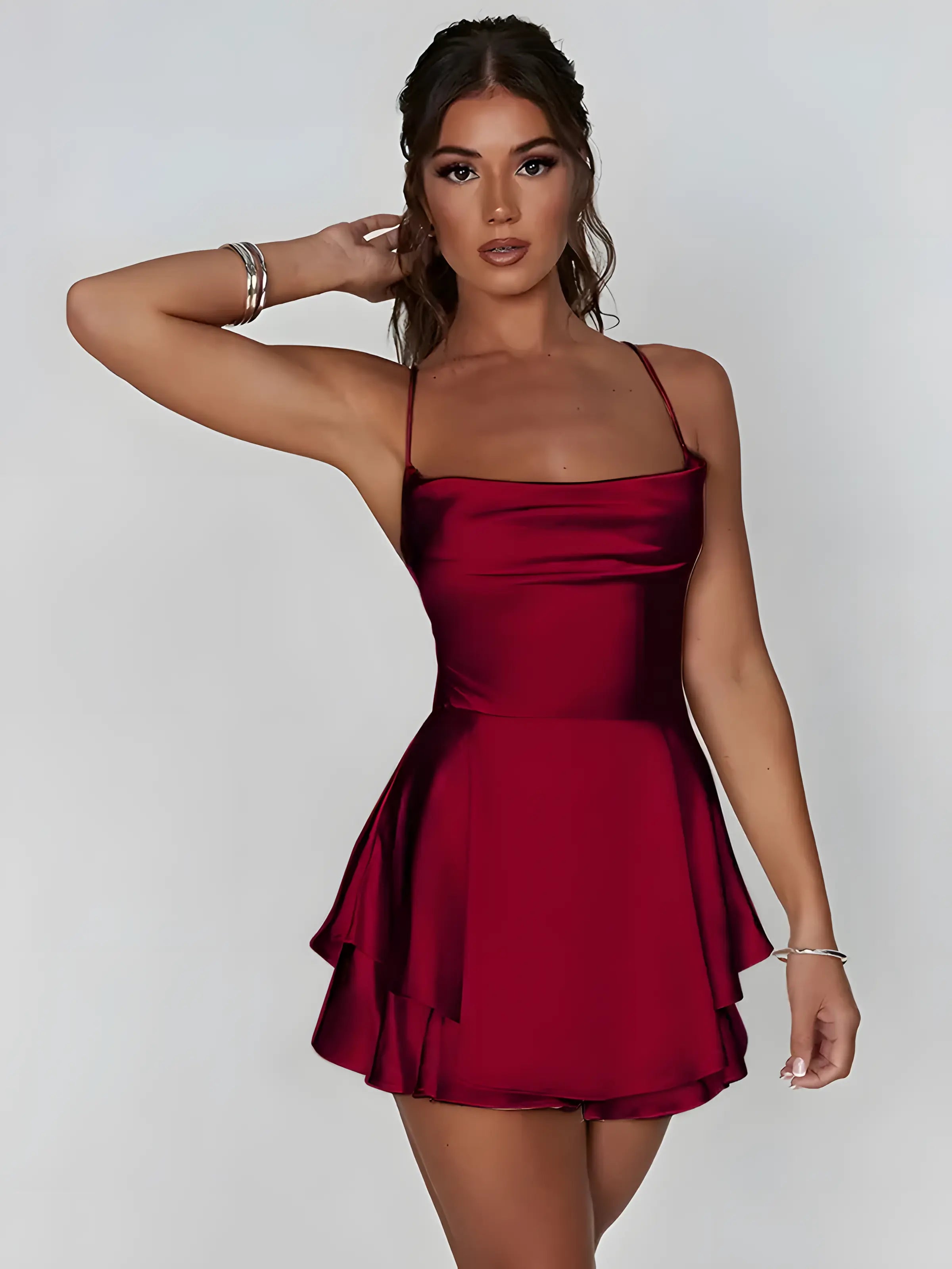 Minivestido camisola de satén