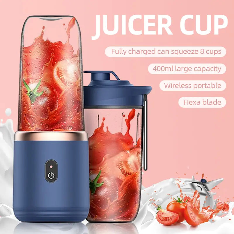 Vaso exprimidor portátil de 6 cuchillas