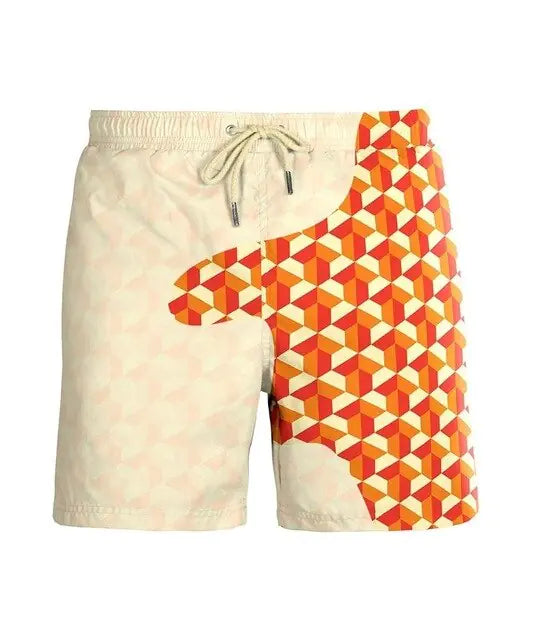 Pantalones cortos de playa para hombre con cambio de color mágico