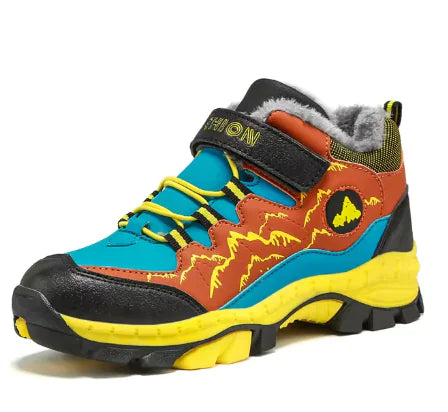 Botas de nieve con forro de piel para niños en invierno