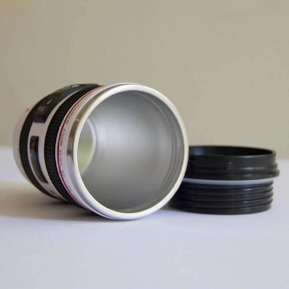 Tazas con forma de lente de cámara