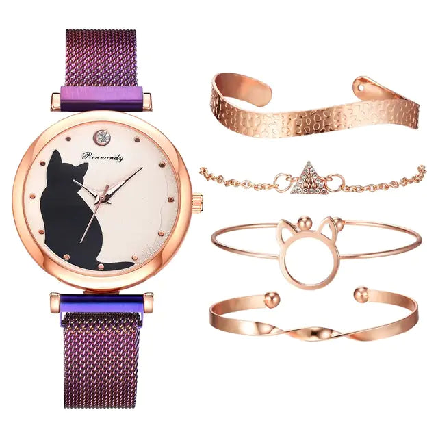 Conjunto de reloj de moda para mujer