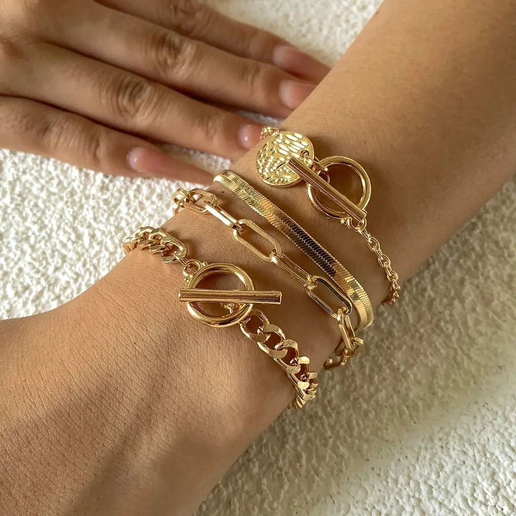 Pulsera con dije de cadena de circonitas de cristal