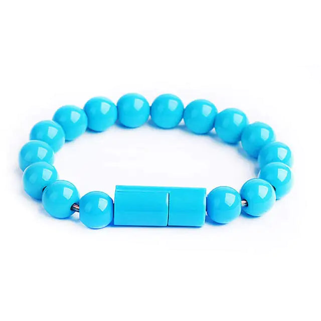 Pulsera de cuentas con cable de carga USB