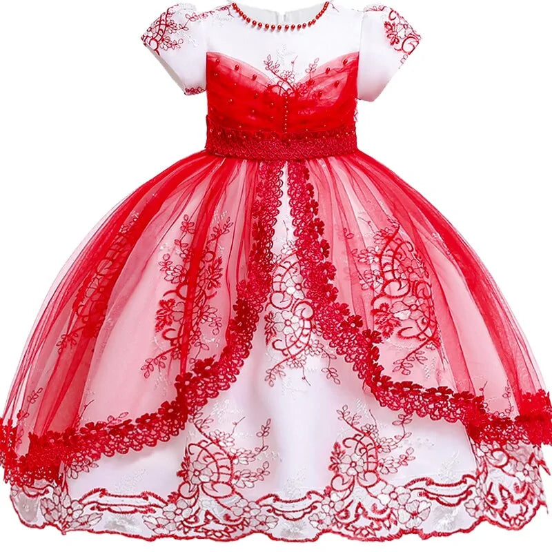 Vestido de niña con bordado de cuentas