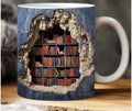 Taza de cerámica con estantería 3D y diseño de espacio creativo