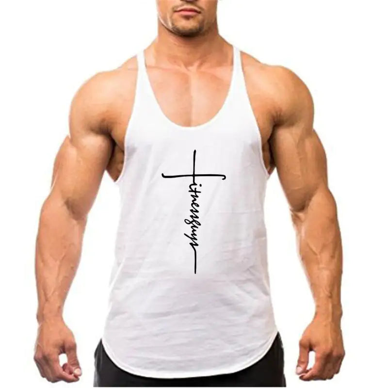 Camiseta sin mangas con tirantes para hombre, marca Gym, ropa de culturismo