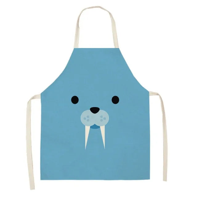 Delantal impermeable con estampado de animales de dibujos animados