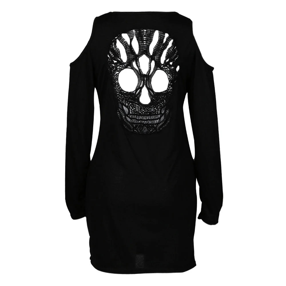 Vestido de algodón con espalda de calavera