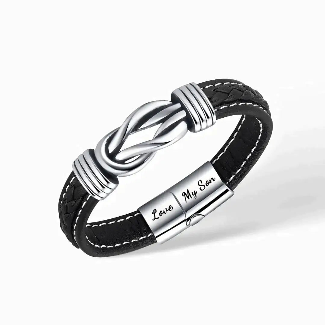 Pulsera de Cuero Trenzada Madre e Hijo Conectados por Siempre