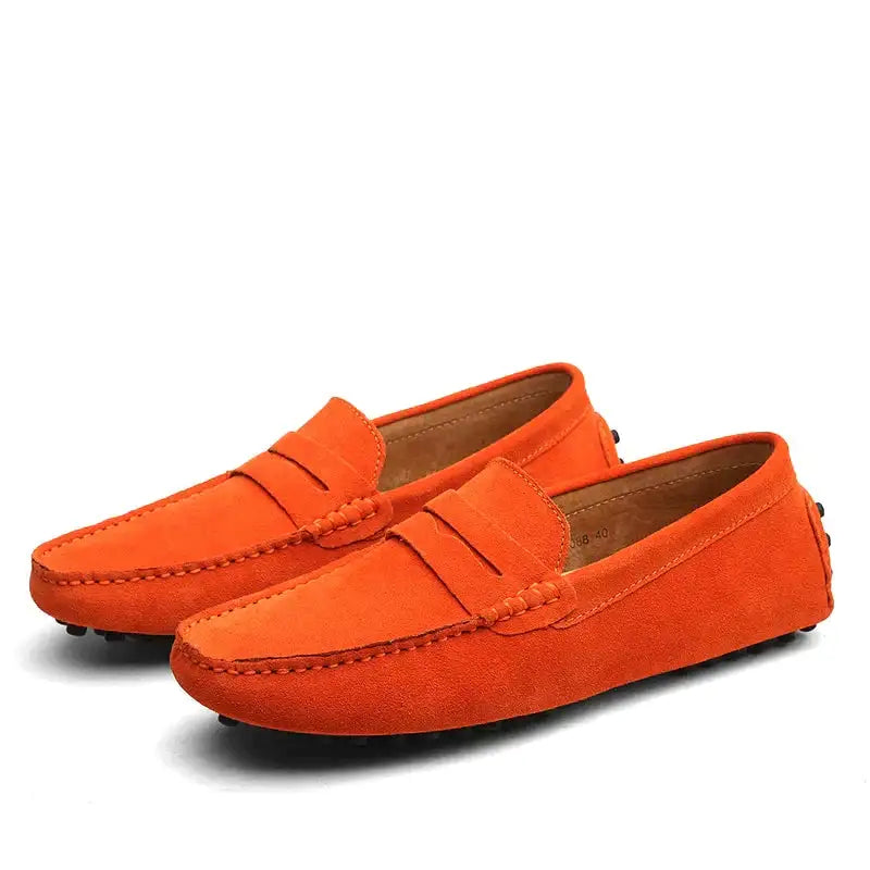Mocasines de cuero, zapatos casuales sin cordones para conducir