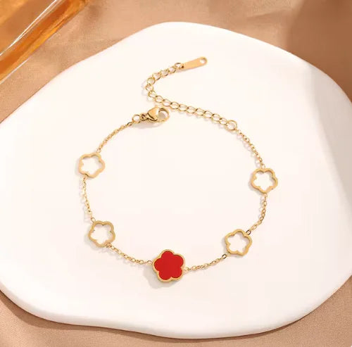 Pulsera ajustable de acero inoxidable LuxeClover