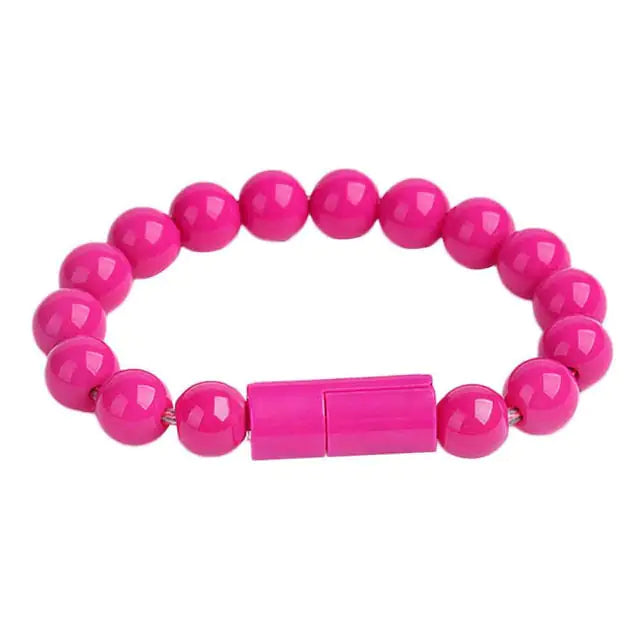 Pulsera de cuentas con cable de carga USB
