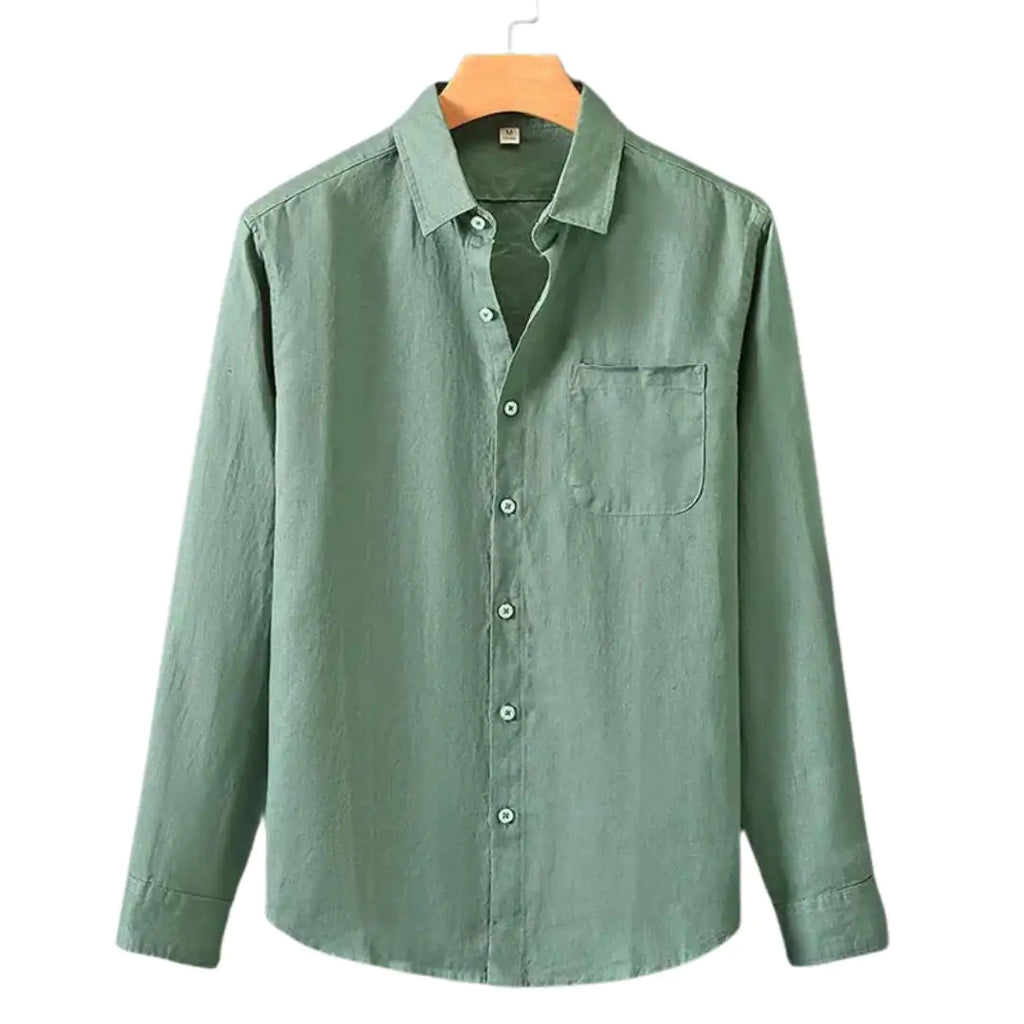 Camisa de algodón de manga larga para hombre de East Rain