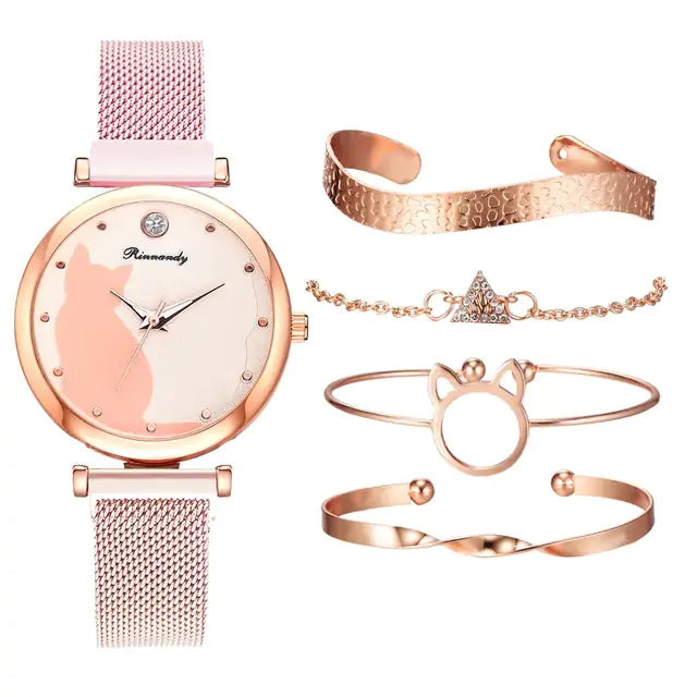 Conjunto de reloj de moda para mujer