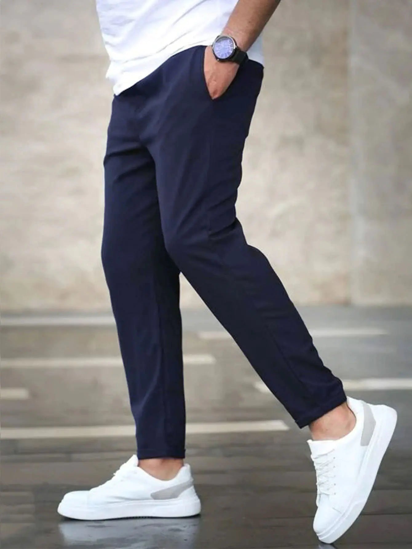 Pantalones casuales de corte crop para hombre