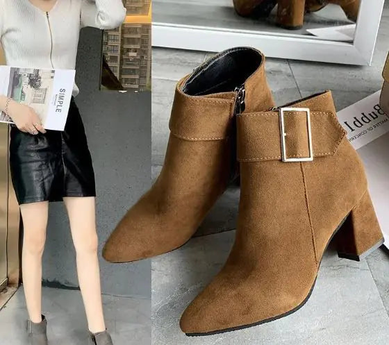 Botas cortas coreanas para mujer