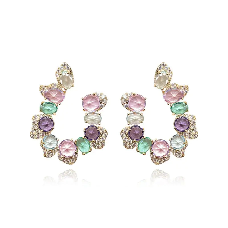 Pendientes de cristal brillante para mujer a la moda