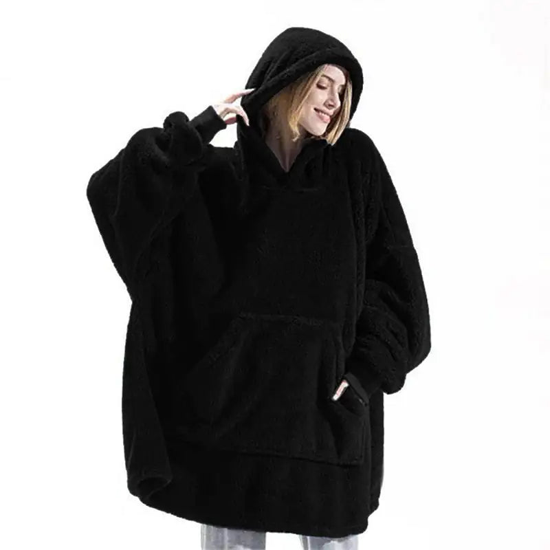 Sudadera con capucha y manta polar de gran tamaño