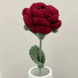Rosa artificial de ganchillo