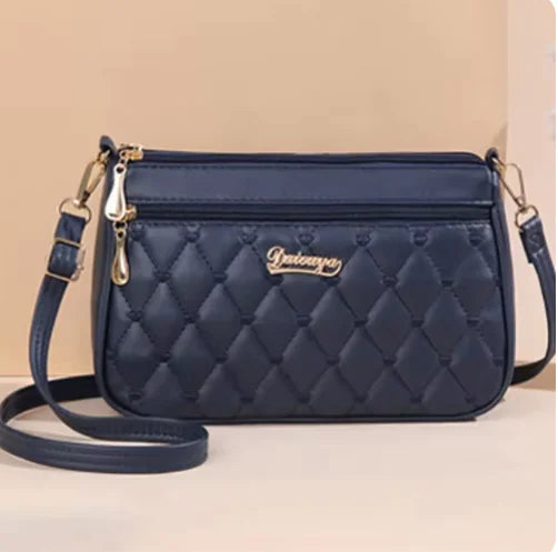 Elegante bolso bandolera con cuadros de diamantes