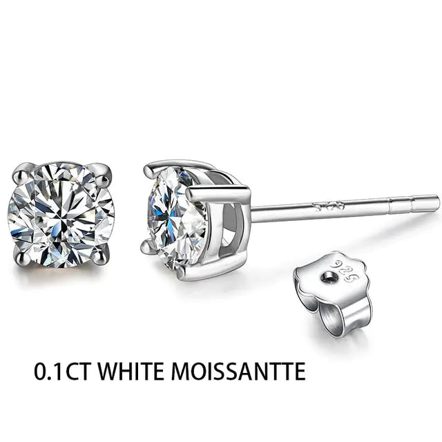 Pendientes de moissanita de 2 quilates