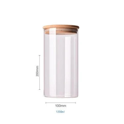 Recipientes para almacenar alimentos de vidrio de borosilicato recubierto de bambú