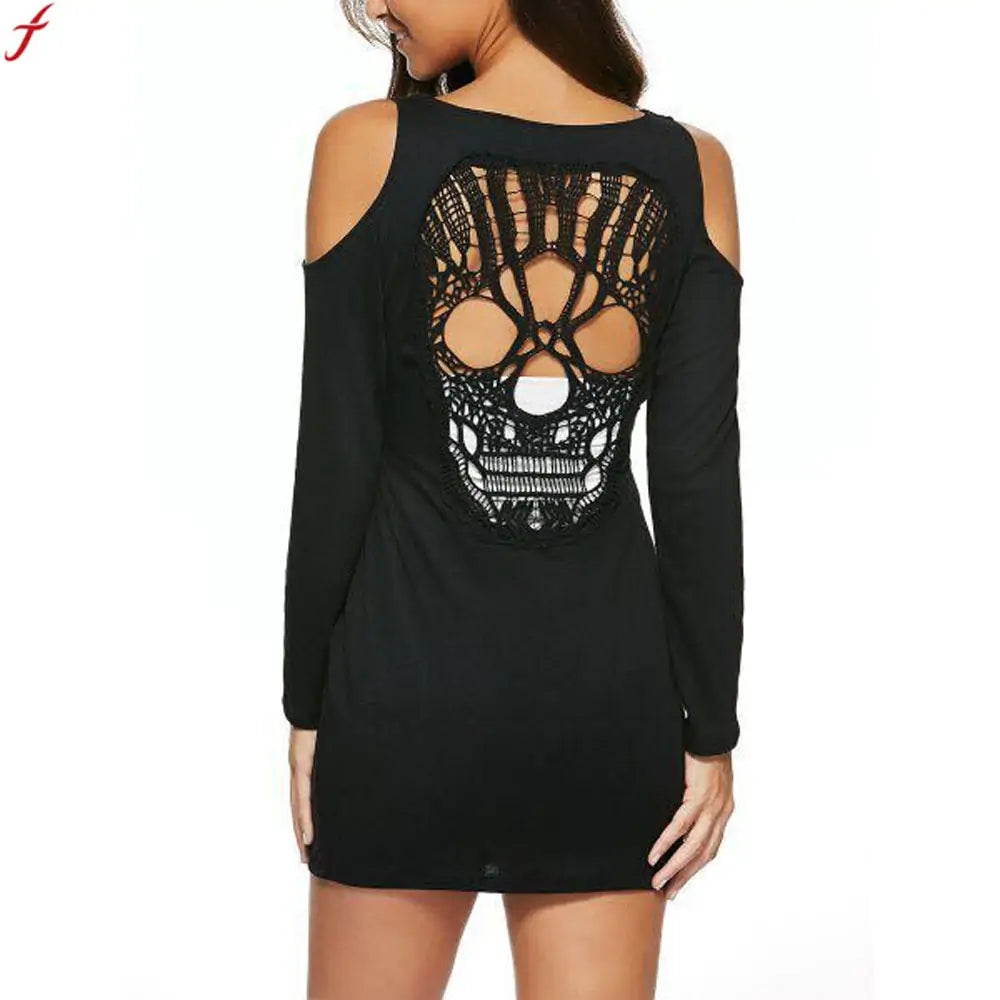 Vestido de algodón con espalda de calavera