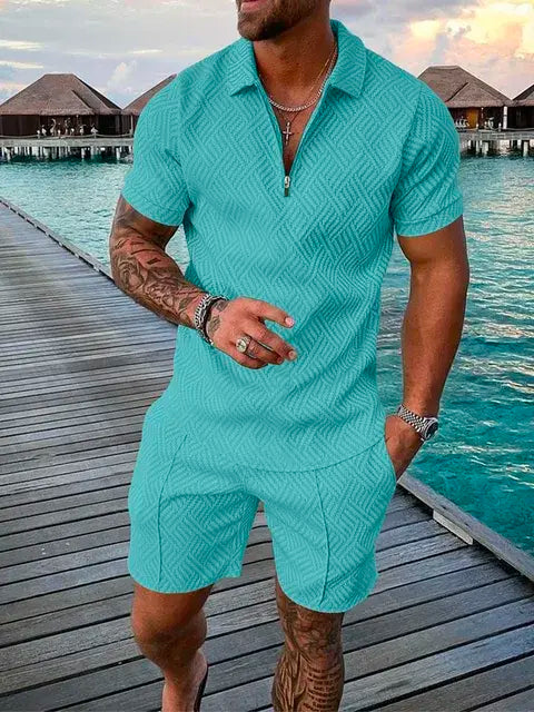 Conjunto deportivo informal de dos piezas para hombre de verano 2024