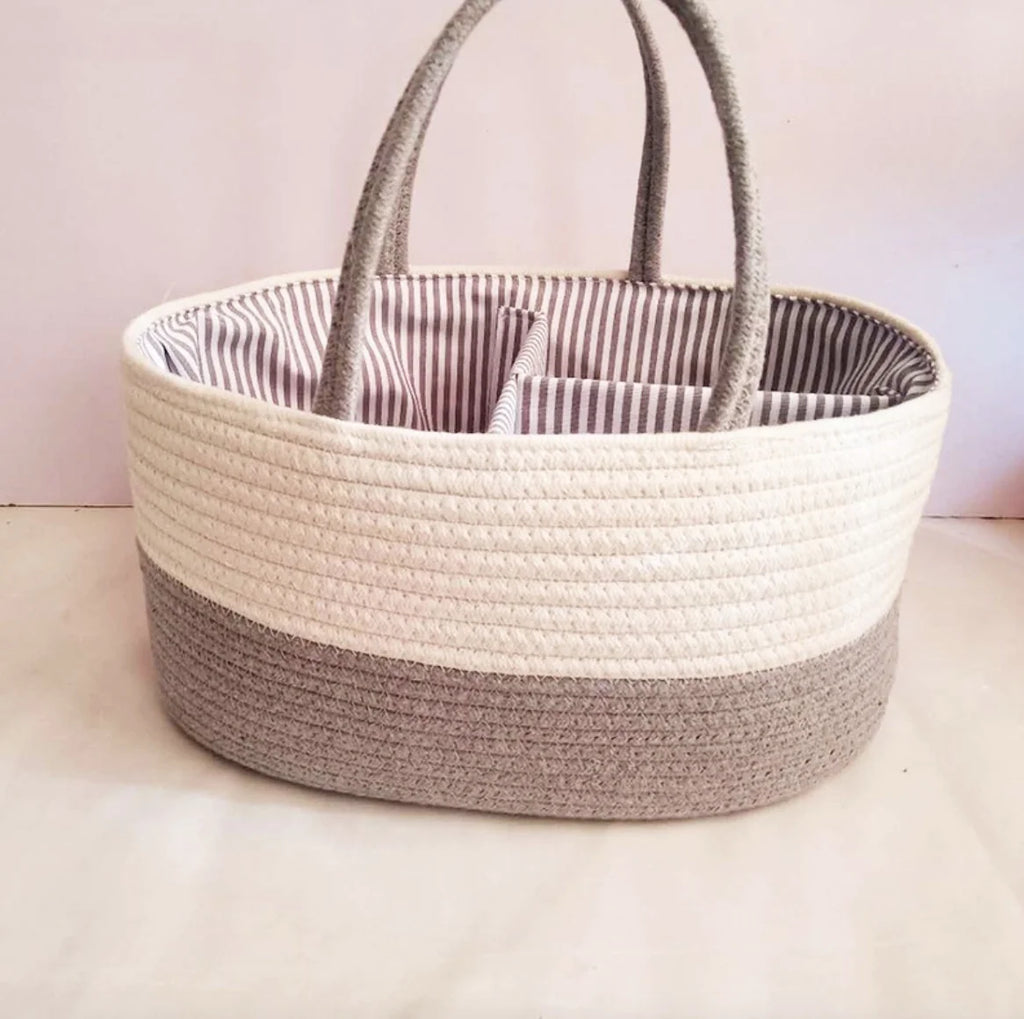 Cesta de almacenamiento portátil de plástico compacta - Color blanco