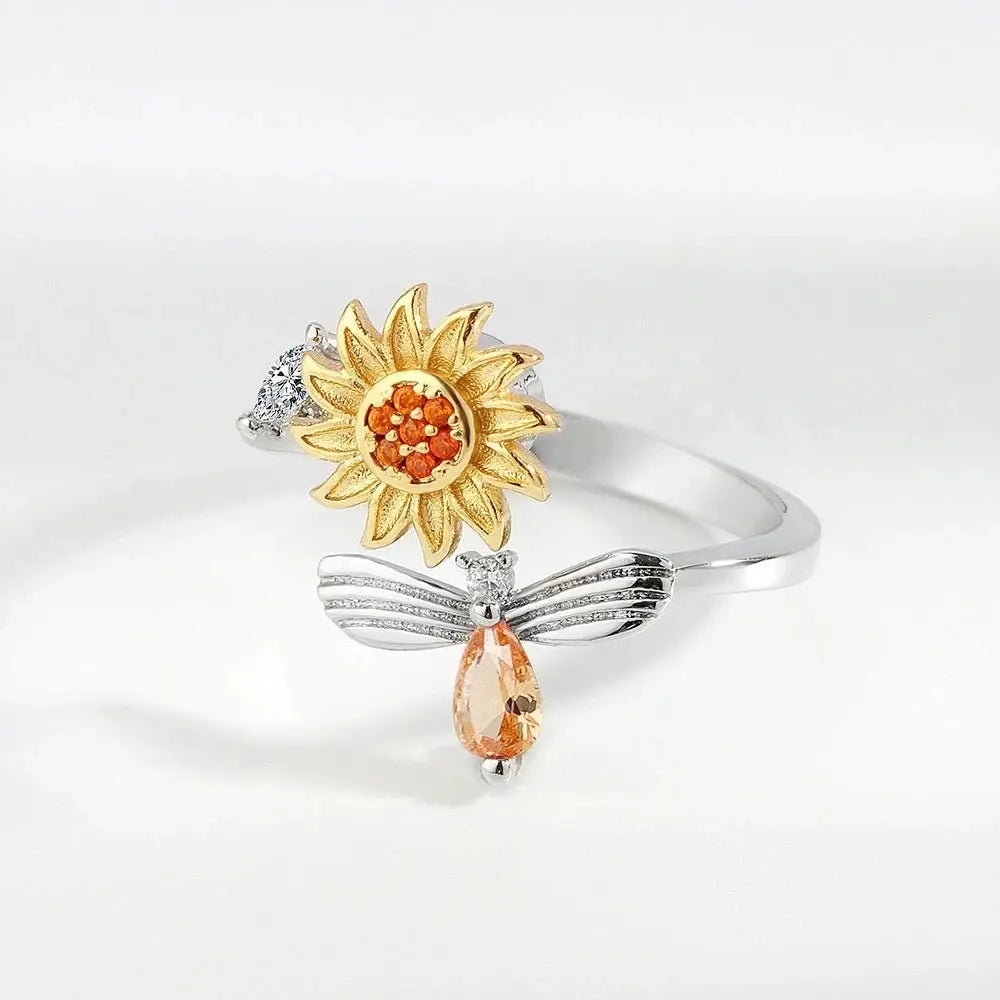 Regalos de anillos antiestrés con forma de abeja y girasol