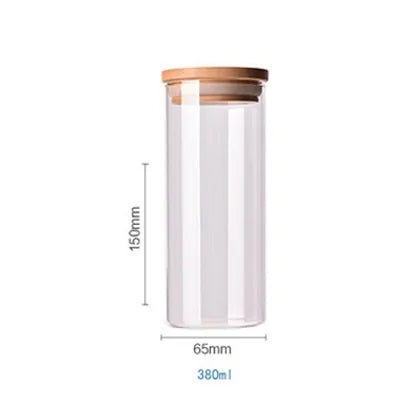 Recipientes para almacenar alimentos de vidrio de borosilicato recubierto de bambú