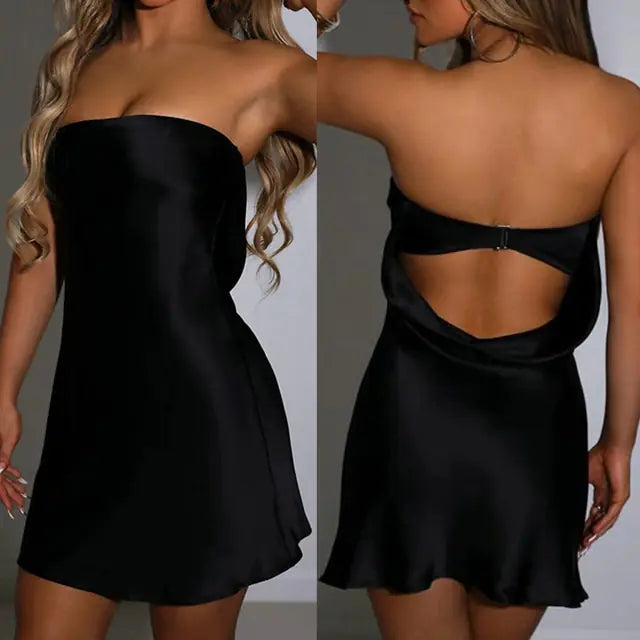 Vestido de noche sexy de satén Giyu
