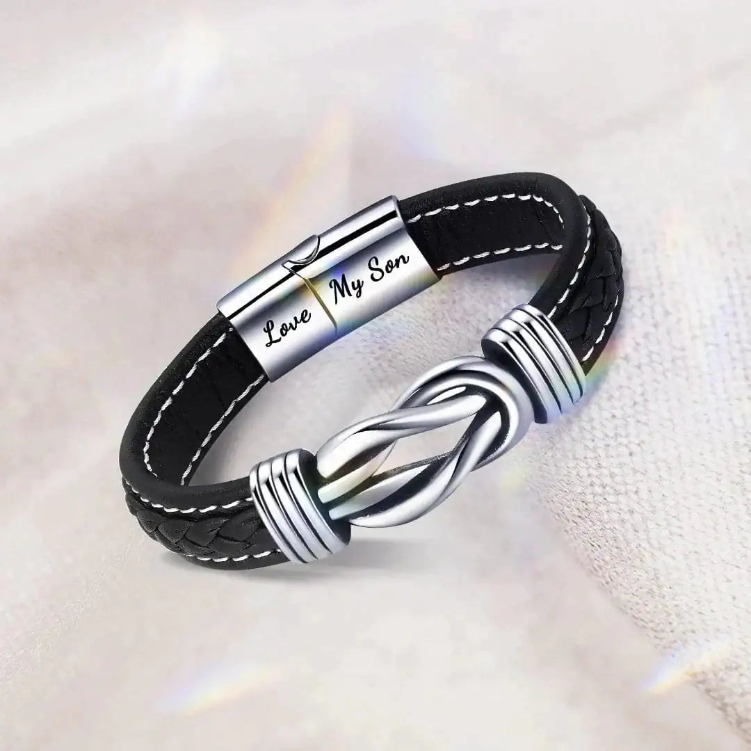 Pulsera de Cuero Trenzada Madre e Hijo Conectados por Siempre