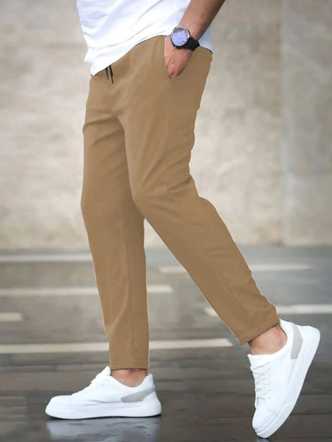 Pantalones casuales de corte crop para hombre