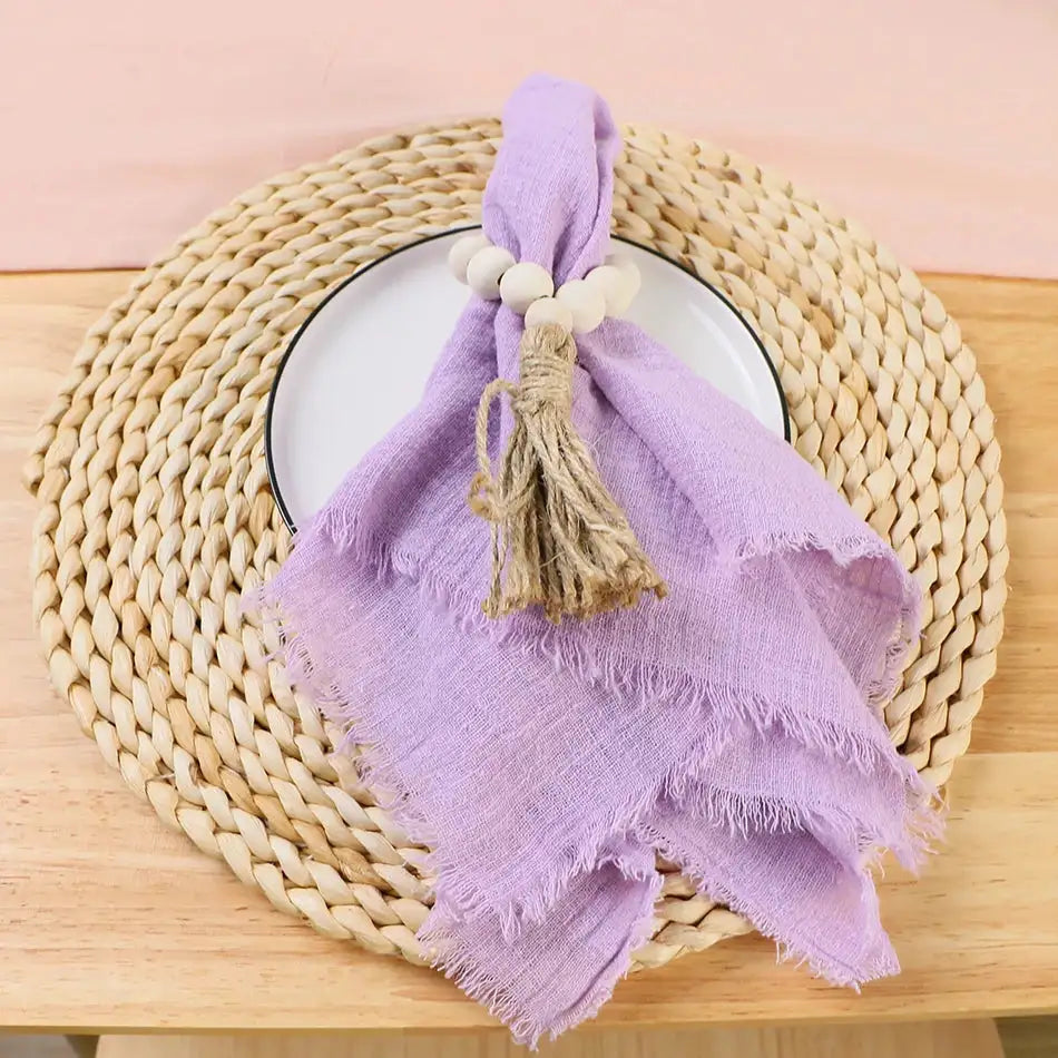 Servilleta de gasa de algodón color rosa