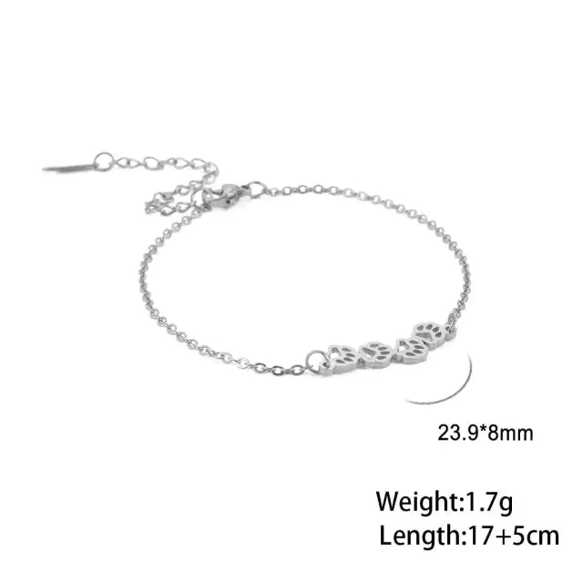 Pulsera de mano con forma de pata de animal