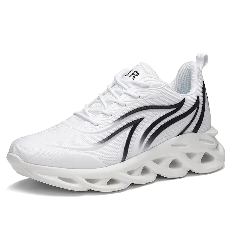 Zapatillas deportivas con estampado de llamas para hombre, zapatillas deportivas con tejido volador