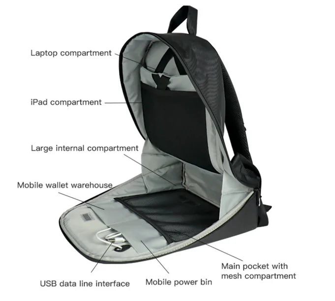 Mochila impermeable con pantalla LED dinámica