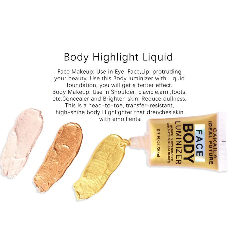 Maquillaje corrector con brillo corporal de 3 colores