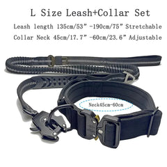 Adjustable Nylon Tactical Dog Collar and Leash