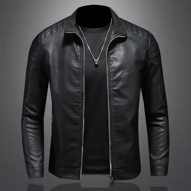 Chaqueta de cuero para moto para hombre