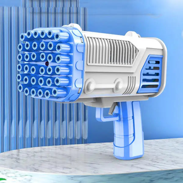 Máquina Gatling con pistola de burbujas