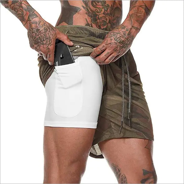 Pantalones cortos para correr Ropa deportiva doble para exteriores