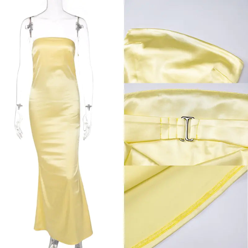 Vestido de noche sexy de satén Giyu