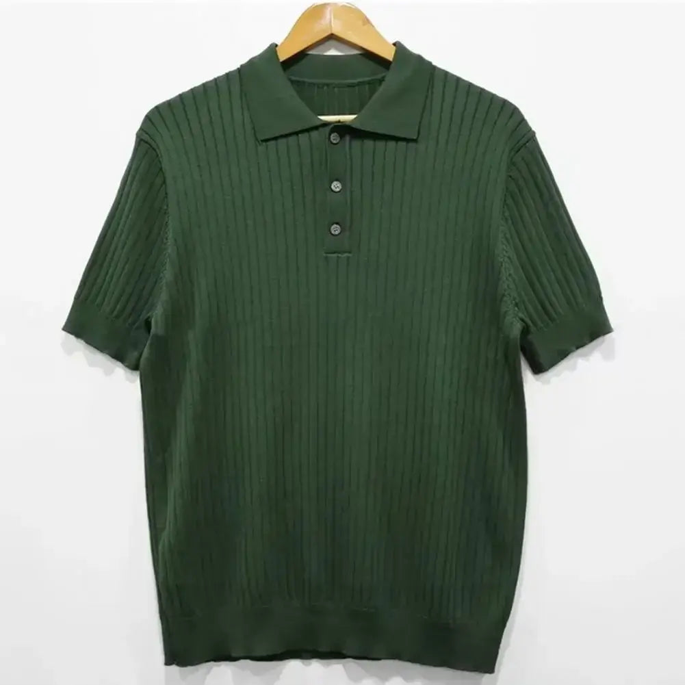 Camiseta de punto suelto con solapa